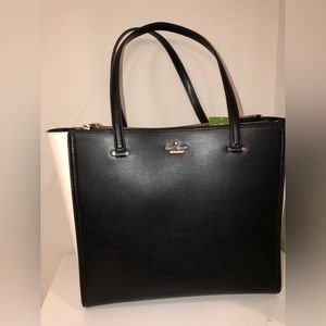 NWT KATE SPADE Kona Patterson Drive Black/Cream Leather Bag